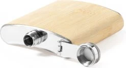 Merkloos Heupfles - Zakflacon - Heupflacon - Drinkflacon - Whiskey - Likeur - Wodka - Rum - RVS - Bamboe - 200 Ml - Beige -Waterfles Voor Buiten 1200x647