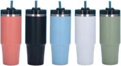 Casero Roestvrijstalen Geïsoleerde Warm En Koud Drink Beker - Thermosbeker - Travel Mug - Met Deksel En Rietje 890ml Roze -Waterfles Voor Buiten 1200x657