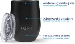 TIGR Cups - Drinkbekers - Thermosbekers - RVS - Set Van 2 - 350ml - Zwart/Rosé Goud 9 TIGR Cups - Drinkbekers - Thermosbekers - RVS - Set Van 2 - 350ml - Zwart/Rosé Goud -Waterfles Voor Buiten 1200x710