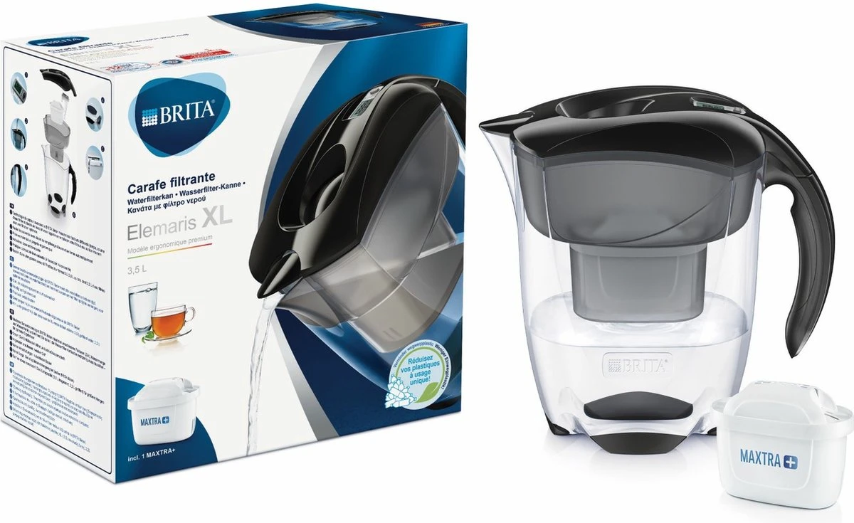 BRITA - Waterfilterkan Elemaris - Zwart - 3,5L - Inclusief 1 Maxtra+ Waterfilterpatroon 6 BRITA - Waterfilterkan Elemaris - Zwart - 3,5L - Inclusief 1 Maxtra+ Waterfilterpatroon - Afbeelding 4