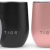 TIGR Cups - Drinkbekers - Thermosbekers - RVS - Set Van 2 - 350ml - Zwart/Rosé Goud -Waterfles Voor Buiten 1200x745