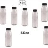 Merkloos 10x Flesje PET Helder 330cc Met Zwarte Dop - Drink Fles Vruchten Sap Limonade Drank -Waterfles Voor Buiten 1200x758 1