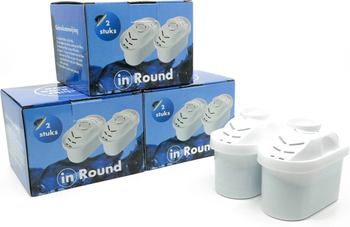In Round Filterpatronen Geschikt Voor Brita Maxtra - 6 Waterfilters 3 In Round Filterpatronen Geschikt Voor Brita Maxtra - 6 Waterfilters