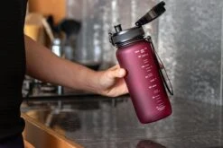 1 Liter Drinkfles - Waterfles Sport Bidon Drinkbus - 1L - Paars/Rood - King Mungo -Waterfles Voor Buiten 1200x800 97