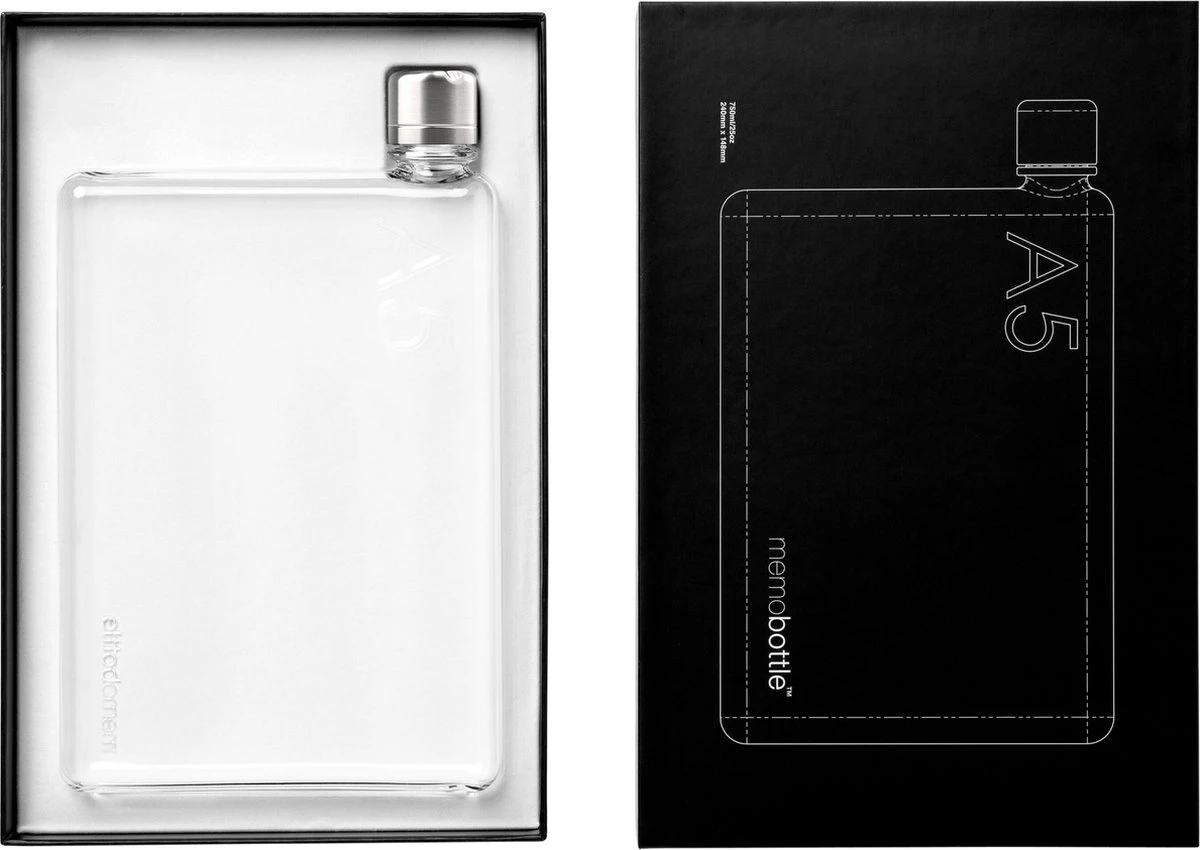 Memobottle A5 - Drinkfles In A5 Formaat - Plastick 4 Memobottle A5 - Drinkfles In A5 Formaat - Plastick - Afbeelding 2