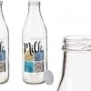 Merkloos Glazen Melkfles – Melkflesjes – Melkkan – Drinkfles – Glas – Met Deksel/Draaidop – 1 Liter – 1L -Waterfles Voor Buiten 1200x875