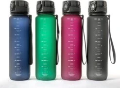 Drinkfles 1 Liter Volwassenen - Sport Bidon Drinkbus 1000ml - Donkergroen - King Mungo KMDF020 -Waterfles Voor Buiten 1200x881