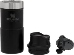 Stanley Trigger-Action Travel Mug 0.35L - Thermosfles - Matt Black -Waterfles Voor Buiten 1200x890