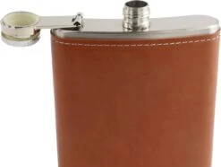 Orange85 Heupfles - Flacon - 224 Ml - Leatherlook - Bruin -Waterfles Voor Buiten 1200x905