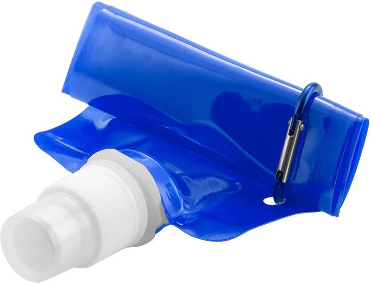 Waterfles Met Haakje - Waterzak - Opvouwbaar - 450ml - Blauw 5 Waterfles Met Haakje - Waterzak - Opvouwbaar - 450ml - Blauw - Afbeelding 3
