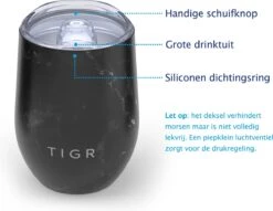 TIGR The Combo - Voordeelset Minimalist Thermosfles En Cup Warmhoudbeker - 500ml - Zwart Marmer -Waterfles Voor Buiten 1200x929