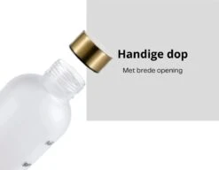 Designed On 45th Drinkfles| Drinkfles 1 Liter | Waterfles Met Tijdmarkering | Mat Wit | Herbruikbaar | Gouden Dop -Waterfles Voor Buiten 1200x935