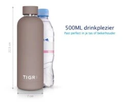 TIGR The Minimalist - Drinkfles - Thermosfles - RVS - 500ml - Taupe -Waterfles Voor Buiten 1200x976 1