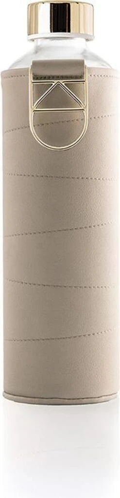 Equa Glazen Waterfles 750 Ml Mismatch Met Hoes - Beige