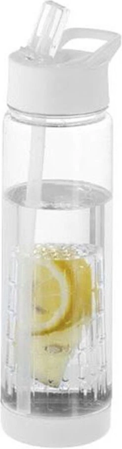 Waterfles Met Rietje - Fruit Filter - Tritan Drinkfles - Volwassenen - Wit - Kerstcadeau -Waterfles Voor Buiten 328x1200