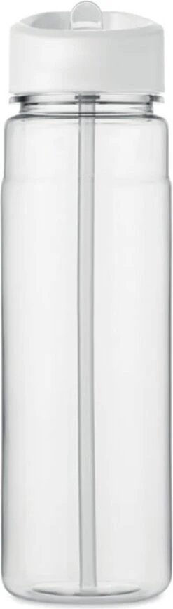 Merkloos Drinkfles Met Rietje - Waterfles - Drinkfles Volwassenen - Flip-top Deksel - RPET - Polypropyleen - 650ML - Wit -Waterfles Voor Buiten 342x1200 1