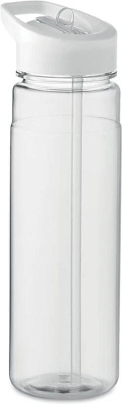 Merkloos Drinkfles Met Rietje - Waterfles - Drinkfles Volwassenen - Flip-top Deksel - RPET - Polypropyleen - 650ML - Wit -Waterfles Voor Buiten 363x1200 2