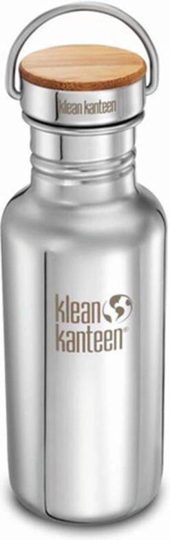 Klean Kanteen RVS Drinkfles 532ml Brushed Stainless (w/Bamboo Loop Cap) -Waterfles Voor Buiten 379x1200 1