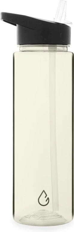 Wattamula Milieuvriendelijke Waterfles Met Rietje - 700 ML - Sand Transparant - Drinkfles
