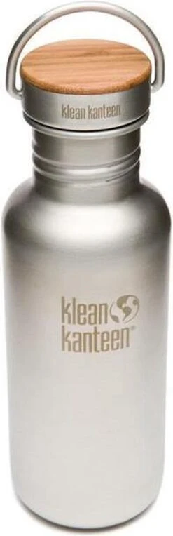 Klean Kanteen RVS Drinkfles 532ml Brushed Stainless (w/Bamboo Loop Cap) -Waterfles Voor Buiten 388x1200 1