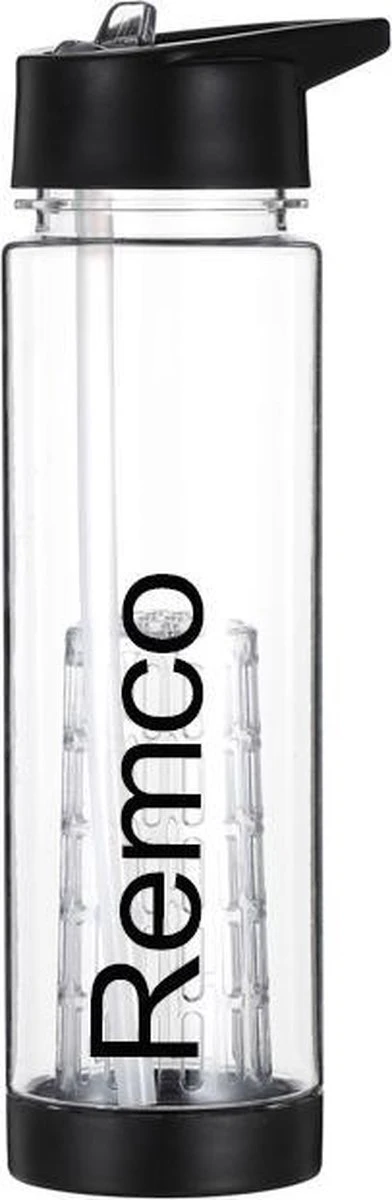 Merkloos Waterfles Zwart Met Naam - Fruit Filter - Waterfles Met Rietje - Drinkbeker Met Fruit Infuser - 700 Ml 4 Merkloos Waterfles Zwart Met Naam - Fruit Filter - Waterfles Met Rietje - Drinkbeker Met Fruit Infuser - 700 Ml - Afbeelding 2