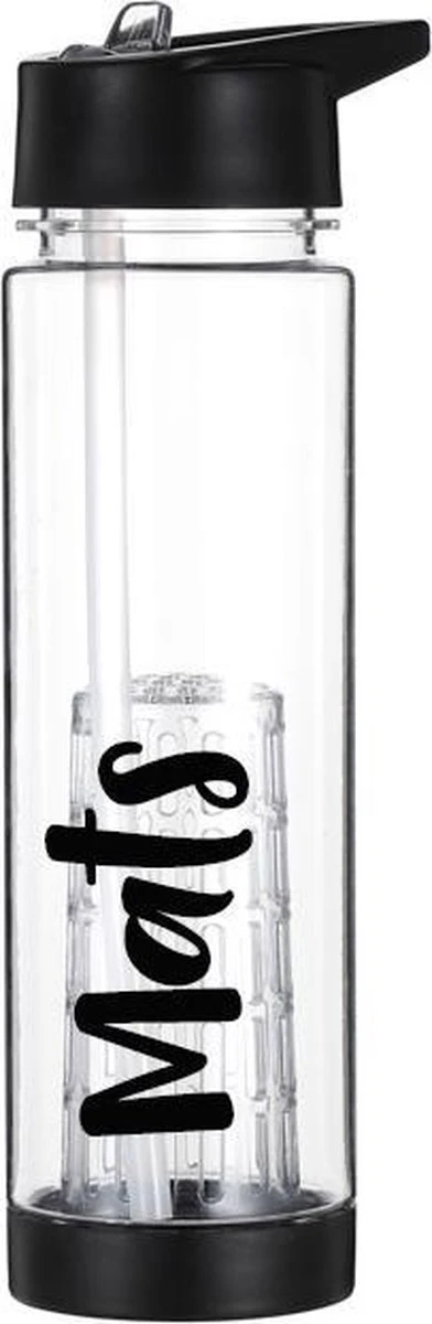 Merkloos Waterfles Zwart Met Naam - Fruit Filter - Waterfles Met Rietje - Drinkbeker Met Fruit Infuser - 700 Ml 7 Merkloos Waterfles Zwart Met Naam - Fruit Filter - Waterfles Met Rietje - Drinkbeker Met Fruit Infuser - 700 Ml - Afbeelding 5