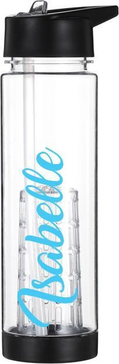 Merkloos Waterfles Zwart Met Naam - Fruit Filter - Waterfles Met Rietje - Drinkbeker Met Fruit Infuser - 700 Ml 8 Merkloos Waterfles Zwart Met Naam - Fruit Filter - Waterfles Met Rietje - Drinkbeker Met Fruit Infuser - 700 Ml - Afbeelding 6