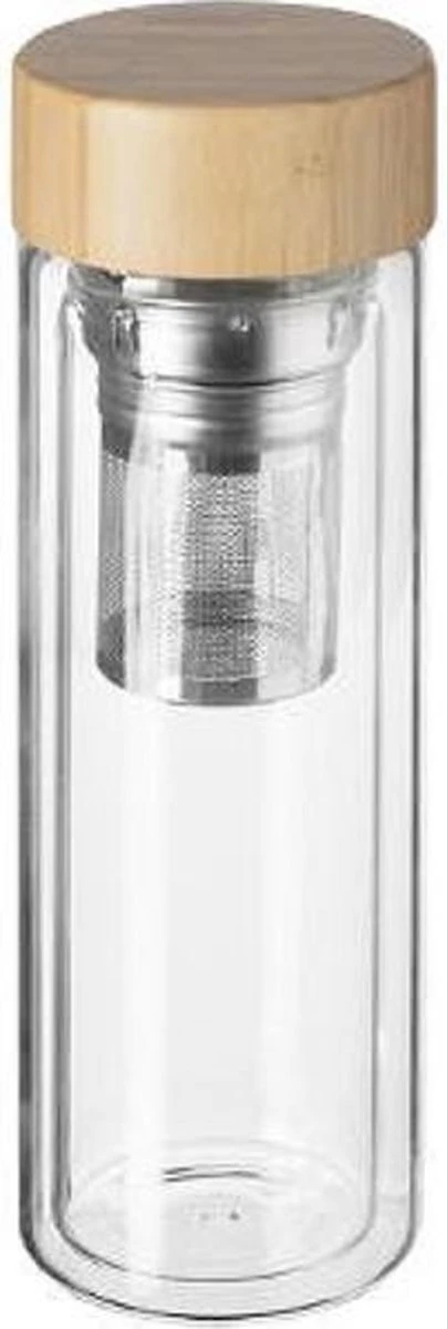 Theeglas Met Filter - Theefles Dubbelwandig 400 Ml - Theebeker Met Zeef - Theefles Met Filter - Waterfles Van Glas - Drinkfles - Bamboe Drinkfles 3 Theeglas Met Filter - Theefles Dubbelwandig 400 Ml - Theebeker Met Zeef - Theefles Met Filter - Waterfles Van Glas - Drinkfles - Bamboe Drinkfles
