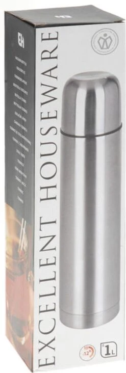 Excellent Houseware KOOPMAN Thermoskan Bullet 1 Liter RVS 15 Excellent Houseware KOOPMAN Thermoskan Bullet 1 Liter RVS -Waterfles Voor Buiten 405x1200 2