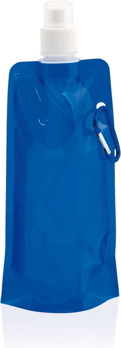 Waterfles Met Haakje - Waterzak - Opvouwbaar - 450ml - Blauw 3 Waterfles Met Haakje - Waterzak - Opvouwbaar - 450ml - Blauw