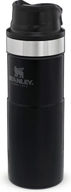 Stanley Trigger-Action Travel Mug 0.47L - Thermosfles - Matt Black -Waterfles Voor Buiten 448x1200