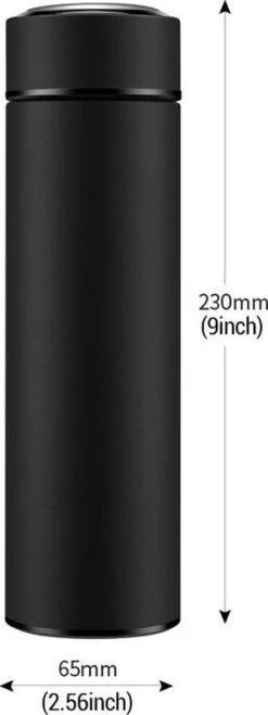 Thermosfles 500 Ml - Met Thee Filter - Mat Zwart -Waterfles Voor Buiten 450x1200 4