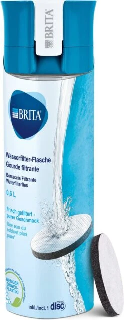 BRITA - Waterfilterfles VITAL - 0,6L - Blauw - Inclusief 1 MicroDisc Waterfilter -Waterfles Voor Buiten 465x1200