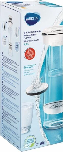 BRITA - Fill&Serve Waterfilterkaraf - 1,3L - Wit Grafiet - Inclusief 1 MicroDisc Waterfilter -Waterfles Voor Buiten 500x1200