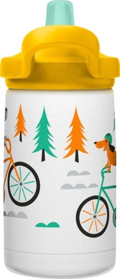 CamelBak Eddy+ Kids SST Vacuum Insulated - Isolatie Drinkfles - 350 Ml - Wit (Biking Dogs) -Waterfles Voor Buiten 518x1200 6
