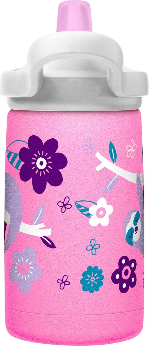 CamelBak Eddy+ Kids SST Vacuum Insulated - Isolatie Drinkfles - 350 Ml - Roze (Flowerchild Sloth) 4 CamelBak Eddy+ Kids SST Vacuum Insulated - Isolatie Drinkfles - 350 Ml - Roze (Flowerchild Sloth) - Afbeelding 2