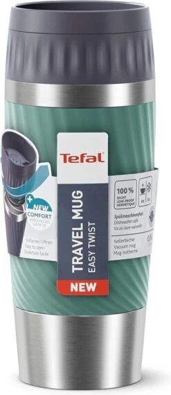 Tefal Travel Mug Easy Twist Thermobeker - Groen - 0,36 Liter -Waterfles Voor Buiten 520x1200