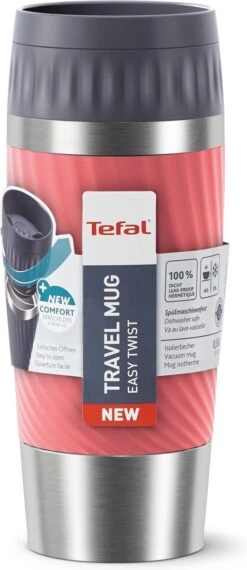 Tefal Travel Mug Easy Twist Thermobeker - Koraalrood - 0,36 Liter 21 Tefal Travel Mug Easy Twist Thermobeker - Koraalrood - 0,36 Liter -Waterfles Voor Buiten 520x1200 3