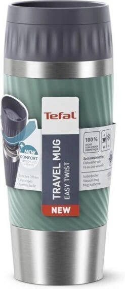 Tefal Travel Mug Easy Twist Thermobeker - Groen - 0,36 Liter -Waterfles Voor Buiten 522x1200