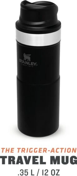 Stanley Trigger-Action Travel Mug 0.35L - Thermosfles - Matt Black -Waterfles Voor Buiten 525x1200 3