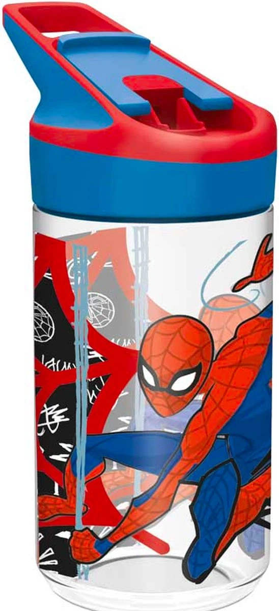 Marvel Spiderman Tritan Drinkfles / Waterfles - 480 Ml - 18 Cm Hoog 3 Marvel Spiderman Tritan Drinkfles / Waterfles - 480 Ml - 18 Cm Hoog
