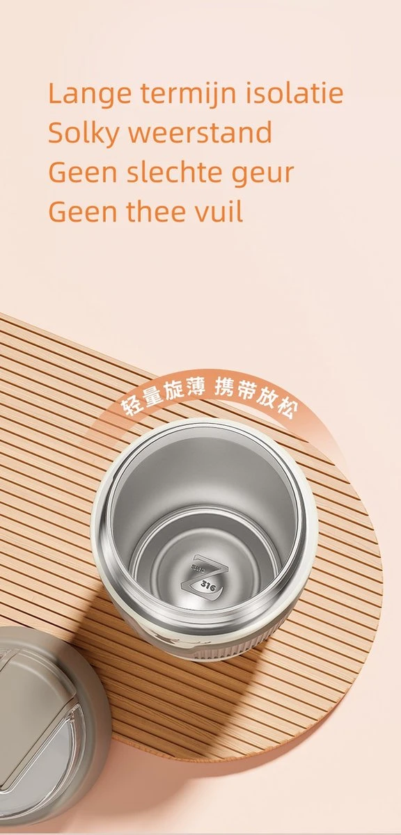 Floraweg Cup - Drinkbeker To GO- Lekvrij Dubbelwandig ,RVS 316, Thermosbeker Koffiebeker- Koffie En Thee - 400ml Zwart 5 Floraweg Cup - Drinkbeker To GO- Lekvrij Dubbelwandig ,RVS 316, Thermosbeker Koffiebeker- Koffie En Thee - 400ml Zwart - Afbeelding 3