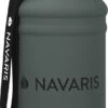 Navaris Fitness Drinkfles 1,3 Liter - Lichte Waterfles Van Roestvrij Staal Grijs - Grote Grijze Waterfles RVS Voor Sport, Fitness, Yoga En Kamperen