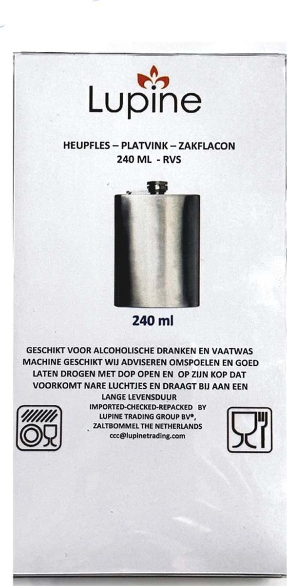 Lupine Heupfles - Platvink - Veldfles - 240 ML - Groot 5 Lupine Heupfles - Platvink - Veldfles - 240 ML - Groot - Afbeelding 3