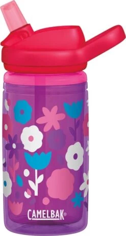 CamelBak Eddy+ Kids Insulated - Drinkfles - 400 Ml - Paars / Rood (Flower Power)