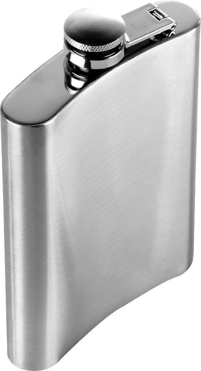 Merkloos Premium RVS Heupfles Met Schroefdop - 200 Ml - 12x9cm 3 Merkloos Premium RVS Heupfles Met Schroefdop - 200 Ml - 12x9cm