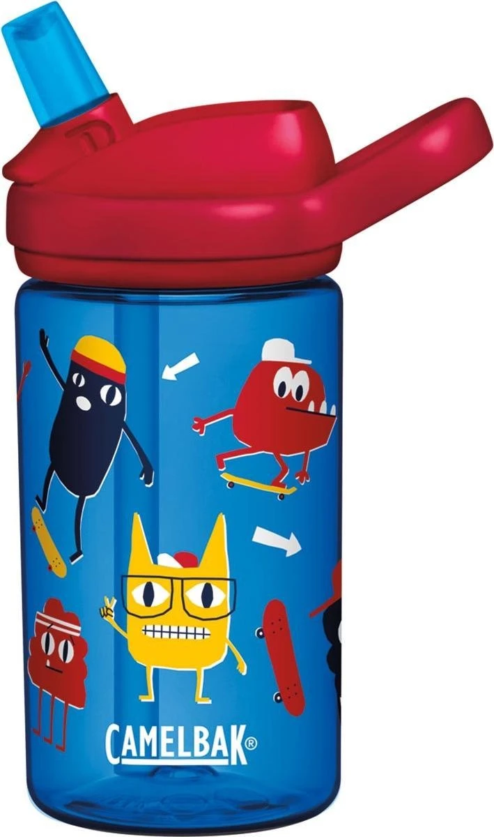 CamelBak Eddy+ Kids - Drinkfles - 400 Ml - Blauw (Skate Monsters) 3 CamelBak Eddy+ Kids - Drinkfles - 400 Ml - Blauw (Skate Monsters)