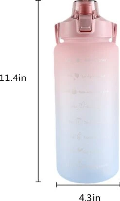 Merkloos Waterfles 2 Liter - Motivatie Waterfles - Waterfles Met Rietje - 2 Liter Waterfles - 2 Liter Drinkfles - Sportfles - Waterfles Met Tijdmarkering - 2 Liter -Waterfles Voor Buiten 715x1200