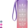 LaCardia Motivatie Waterfles Paars Oranje- 1 Liter Drinkfles - Waterfles Met Tijdmarkering - Paars Oranje -Waterfles Voor Buiten 738x1200