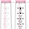 HYDRATE 900ml Drinkfles Met Tijdmarkeringen - Sport Waterfles Met Rietje, BPA-vrije Drinkfles Rietje Van Tritan Ideaal Voor Sportschool, Kantoor, Wandelen, Fitness, Sportfles (Zacht Roze) -Waterfles Voor Buiten 764x1200 3